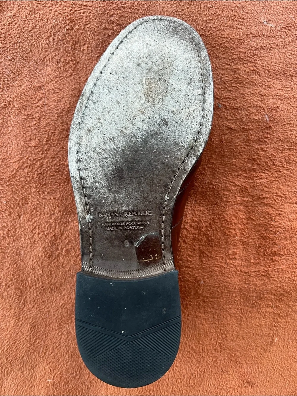 Banana Republic Men's Brown Leather Moc-Toe Slip-On Loafers